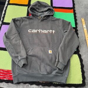 carhartt hoodie jacket sweater loose fit gray mens medium